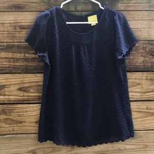 Anthro scalloped blouse